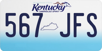 KY license plate 567JFS