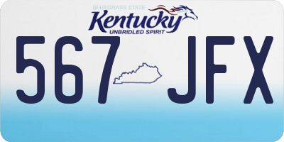 KY license plate 567JFX