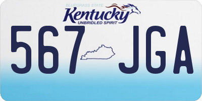 KY license plate 567JGA