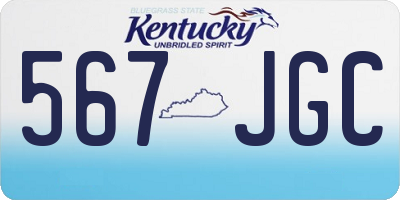 KY license plate 567JGC