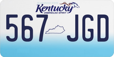KY license plate 567JGD