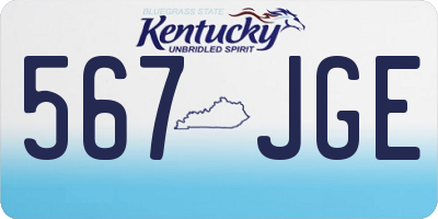 KY license plate 567JGE