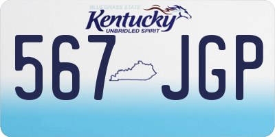 KY license plate 567JGP