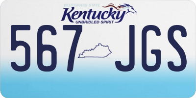 KY license plate 567JGS