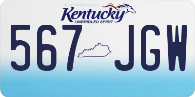 KY license plate 567JGW