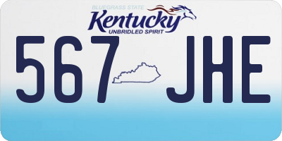KY license plate 567JHE