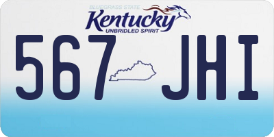 KY license plate 567JHI