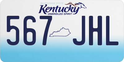 KY license plate 567JHL