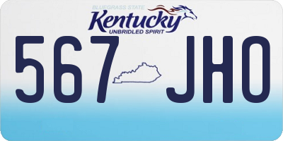 KY license plate 567JHO