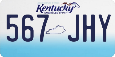 KY license plate 567JHY