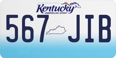 KY license plate 567JIB