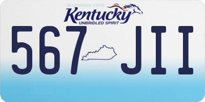 KY license plate 567JII