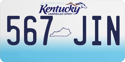 KY license plate 567JIN