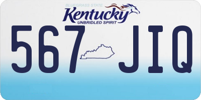 KY license plate 567JIQ