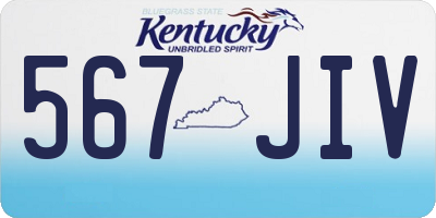 KY license plate 567JIV