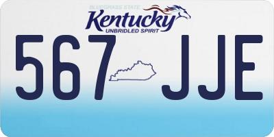 KY license plate 567JJE