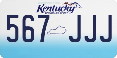 KY license plate 567JJJ