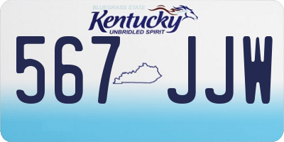 KY license plate 567JJW