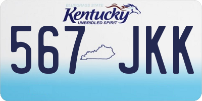 KY license plate 567JKK