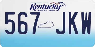 KY license plate 567JKW