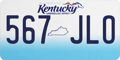 KY license plate 567JLO