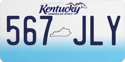 KY license plate 567JLY