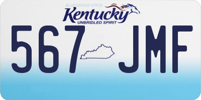KY license plate 567JMF