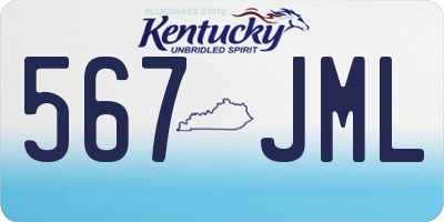 KY license plate 567JML