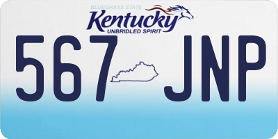 KY license plate 567JNP