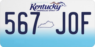 KY license plate 567JOF