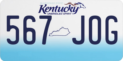 KY license plate 567JOG