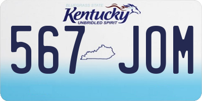KY license plate 567JOM