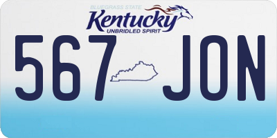 KY license plate 567JON