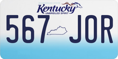 KY license plate 567JOR