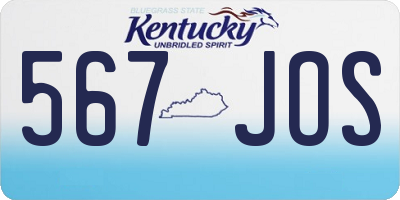 KY license plate 567JOS