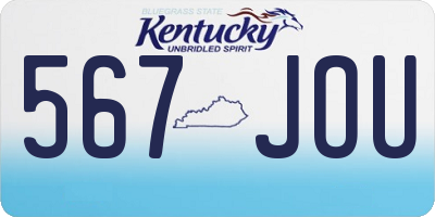 KY license plate 567JOU