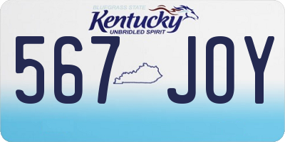 KY license plate 567JOY