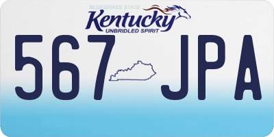 KY license plate 567JPA