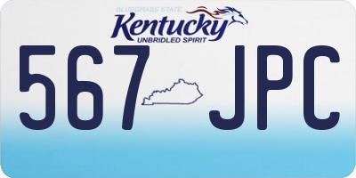 KY license plate 567JPC
