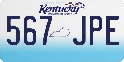 KY license plate 567JPE