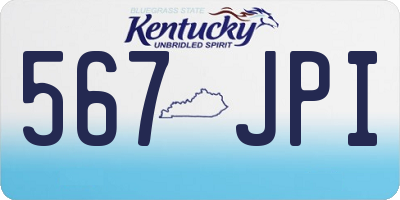 KY license plate 567JPI