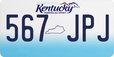 KY license plate 567JPJ