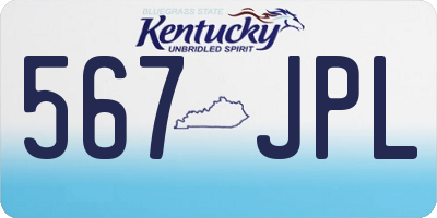 KY license plate 567JPL