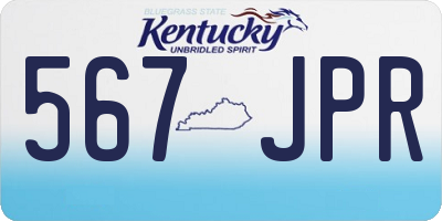 KY license plate 567JPR