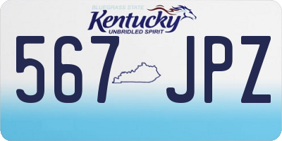KY license plate 567JPZ