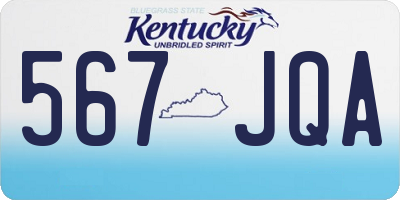 KY license plate 567JQA