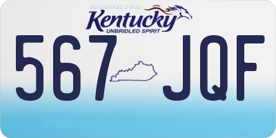 KY license plate 567JQF
