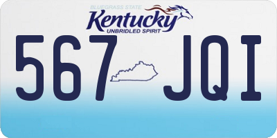 KY license plate 567JQI