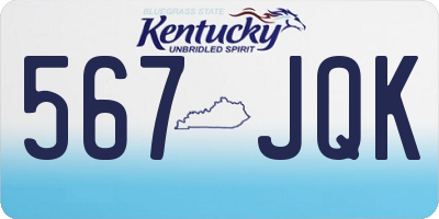 KY license plate 567JQK
