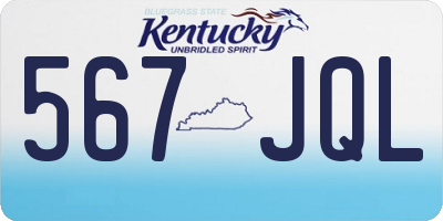 KY license plate 567JQL